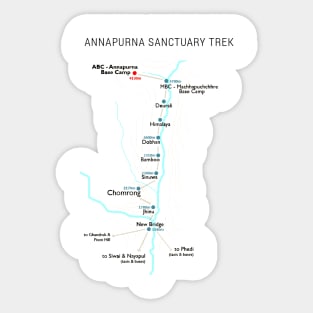 Annapurna Base Camp Trek Map Sticker